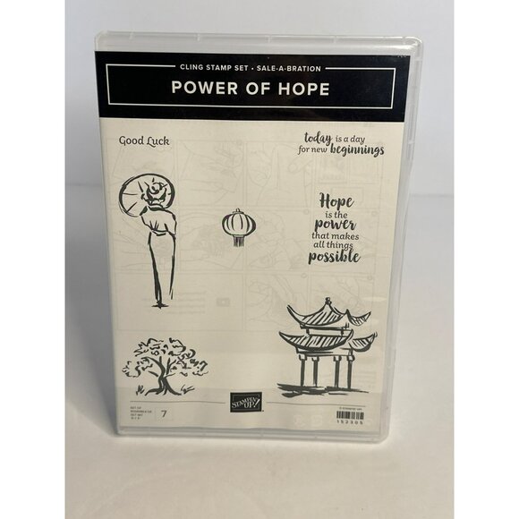 NIB Stampin’ Up! Sale-A-Bration “Power Of Hope” Set of 7 Cling Stamp Set - Picture 1 of 4